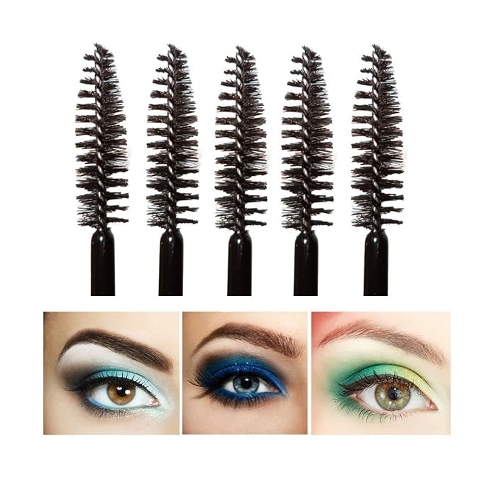 G2PLUS 100PCS Disposable Eyelash Brushes, Adjustable Mascara Wands Makeup Applicator Kits, Eyelash Spoolies Brushes for Eyelash Extensions and Eyebrows (Black)