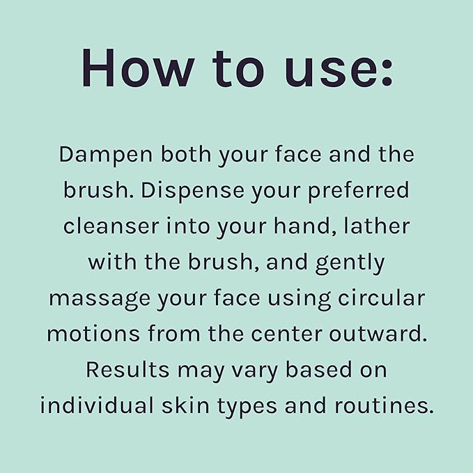 LOLLIPOP Dual-Sided Facial Cleansing Brush | Handle Size Silicone Face Exfoliator and Soft Fiber Cleanser | Manual Face Scrubber for Pores, Makeup Removal, Blackhead and Skincare Routine, Oceanic