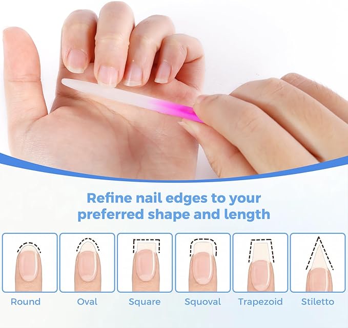 SIUSIO 30 Pack Professional Czech Crystal Glass Nail Files Buffer Manicure Tools Kit Set Gradient Rainbow Color for Nail polishing - The Best Emory Boards for Fingernail & Toenail Care (SIX Color)