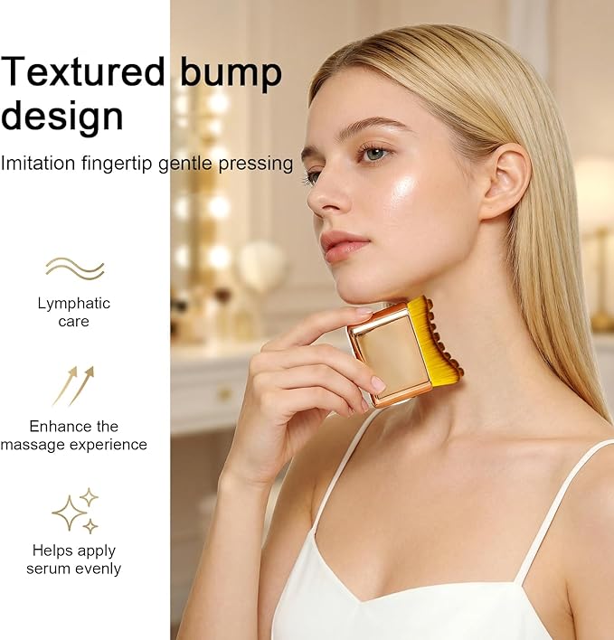 [Upgraded] Facial Lymphatic Contour Face Brush Ã¢ÂÂ Rounded Edge & Soft Bristles Sculpting Tool for Face, Lymphatic Drainage-Inspired Massage Brush for Skincare Routine