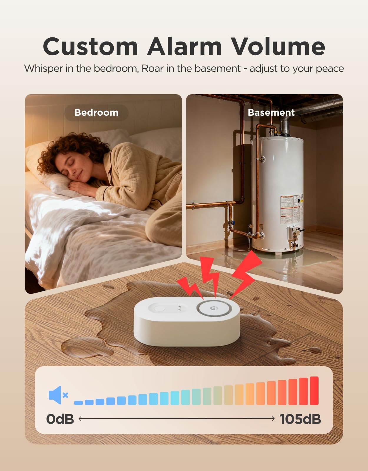 GoveeLife Upgraded Smart Water Leak Detector 1s with 1804 ft Ultra-Long Range, WiFi Water Sensor with SMS/Email/APP Push and Sound Alarm,5-Year Battery Life, 5 Pack, Suit for Home, Basement, Kitchen