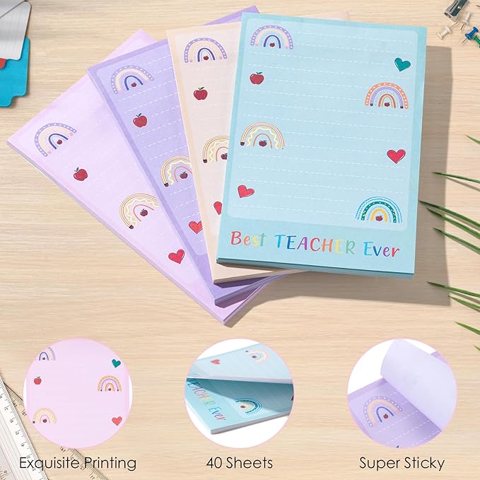 Teacher Appreciation Gifts in Bulk,16 PCS Teacher Gifts with Makeup Bag Sticky Note Pads Bookmarks Pen,Back to School Christmas Valentine End of Year Thank You Gift from Students