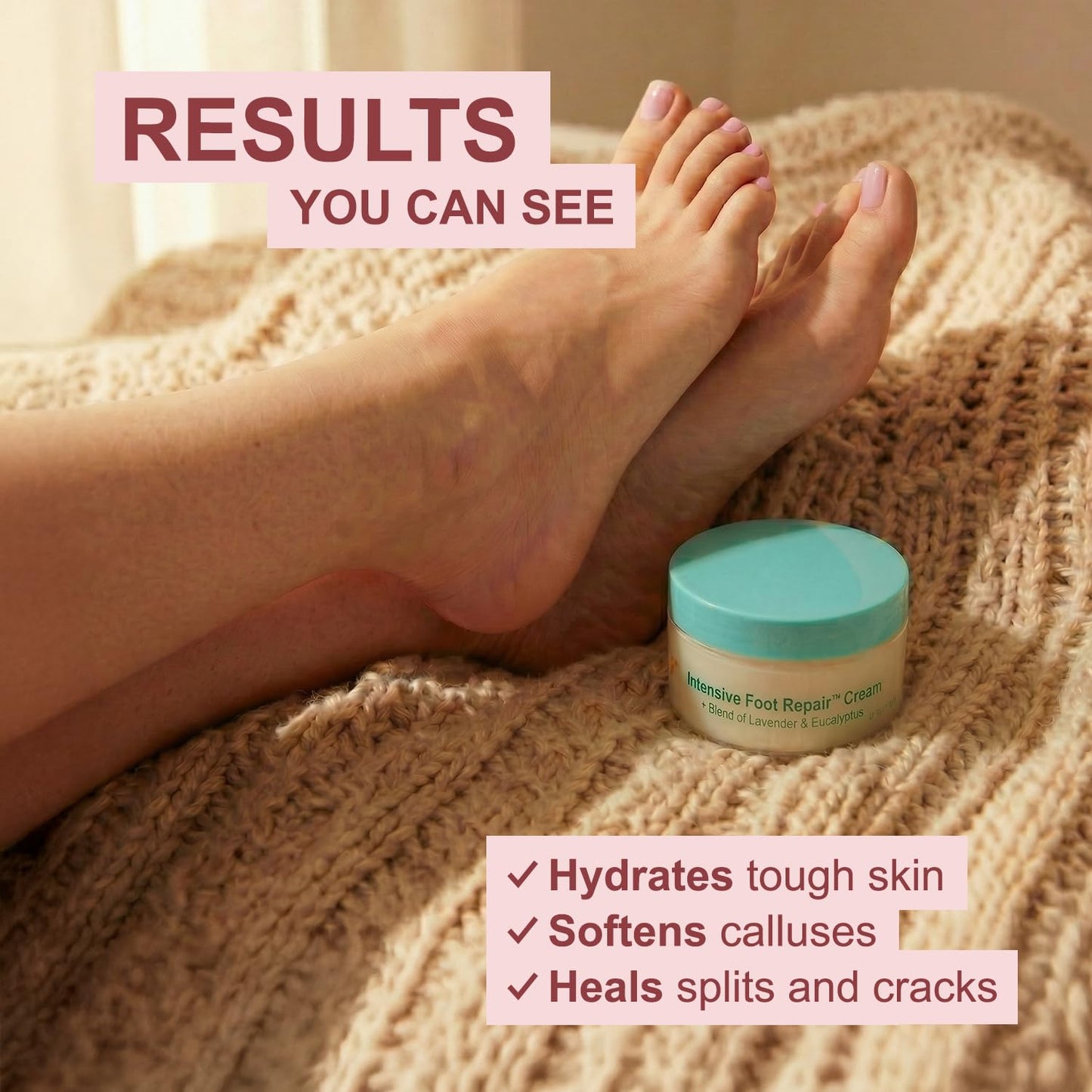 Kerasal Intensive Foot Repair Cream with Lactic Acid, Lavender, & Eucalyptus, 4 oz