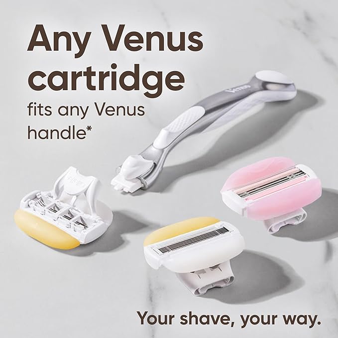 Gillette Venus ComfortGlide White Tea 4 count, with Gillette Venus ComfortGlide plus Olay 2 count, Women's Razor Blade Refills