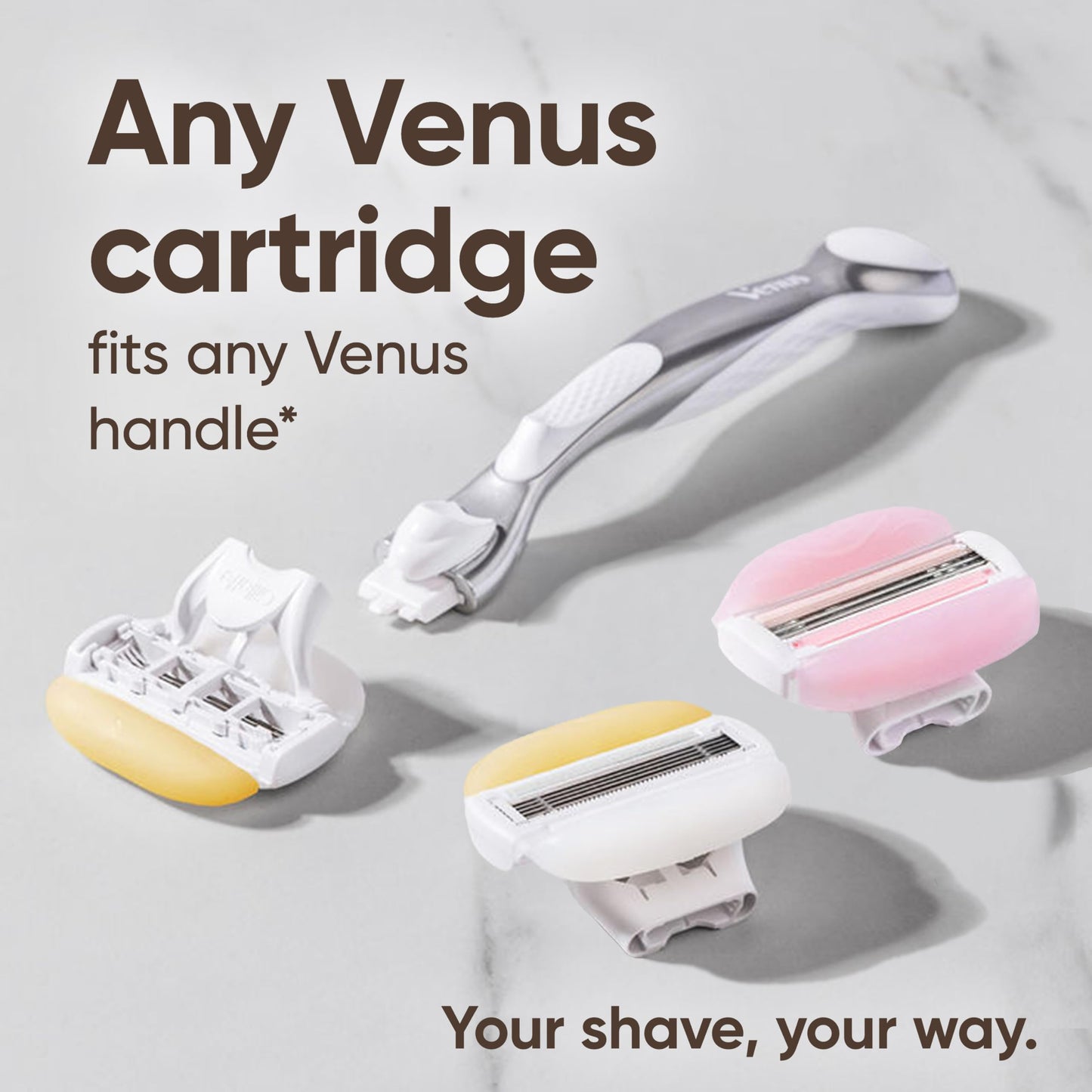 Gillette Venus ComfortGlide White Tea 4 count, with Gillette Venus ComfortGlide plus Olay 2 count, Women's Razor Blade Refills