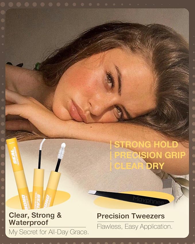 8-12MM Brown Lash Clusters Kit Natural Eyelash Clusters Wispy Cluster Eyelash Extensions Kit Fluffy Individual Lash Extensions with Bond and Seal for Soft Glam (180Pcs, C Curve)