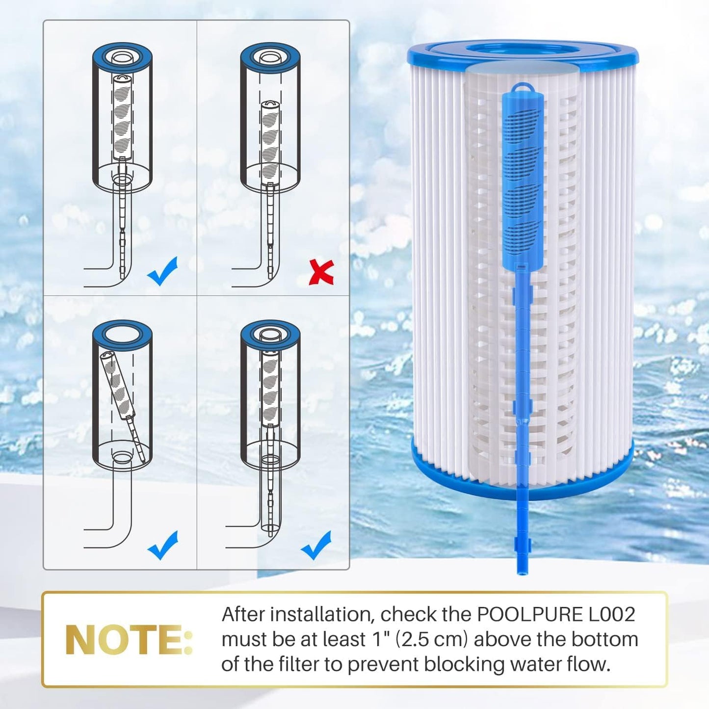 POOLPURE Hot Tub Mineral Stick, Silver Mineral Ion Cartridge, Spa Silver Ion Sanitizer (2 Pack)
