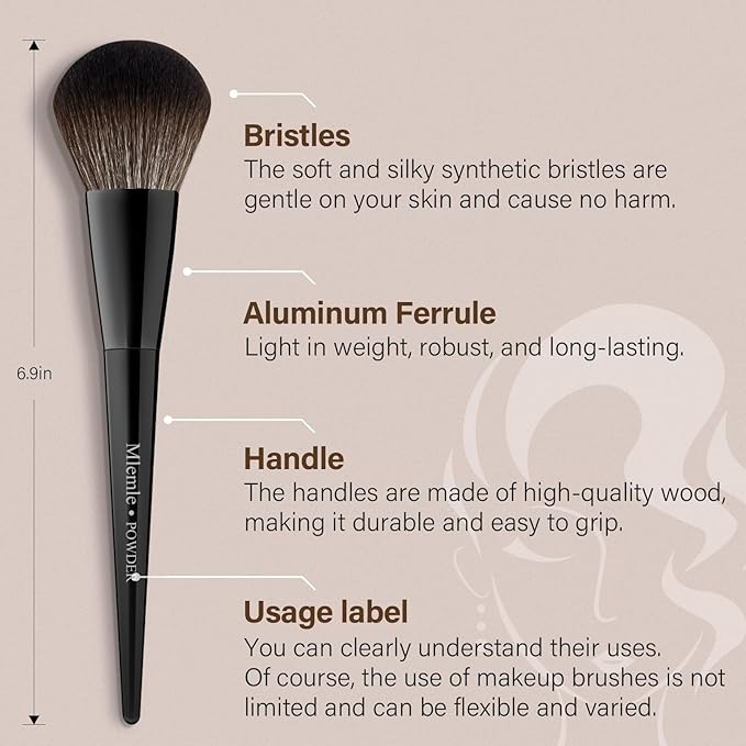 Makeup Brushes Set, Mlemle Professional 25 Pcs Makeup Kit, Include Powder Foundation Concealers Blush Eye shadows 21 Pcs Makeup Brushes and 2 Powder Puff, 2 Makeup Sponge(B02-EmberBlack)