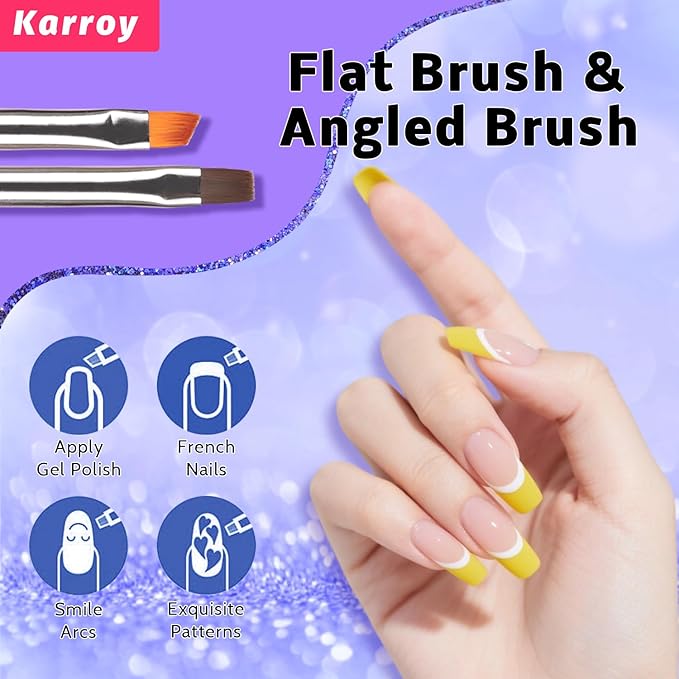 Nail Art Brushes Kit, Nail Brush Sets with Gel Nail Brush, Nail Extension Gel Brush, Nail Liner Brush, Dotting Tools, DIY Manicure Tools Gift for Women (6PCS Brushes)