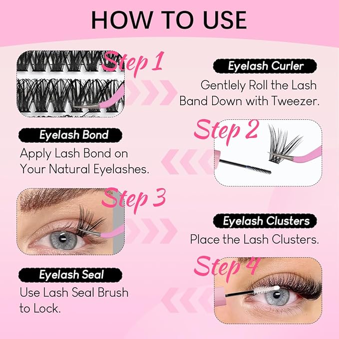 Azenlo Natural Lash Clusters Kit Wispy Eyelash Clusters 120 pcs Cluster Eyelash Extensions C Curl Individual Lashes 10-16 mm Mix Length Natural Look (60D KIT 120 Pcs)