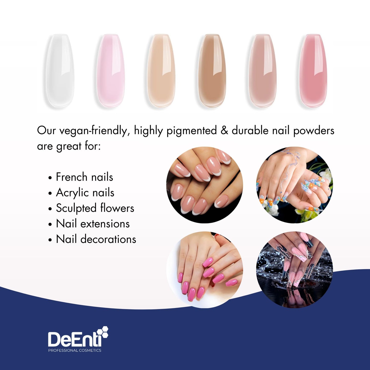 DeEnti Acrylic Nail Powder - 2oz Dark Nude|Professional Grade, Bubble-Free Acrylic Powder for Nails | Long-Lasting, Chip-Resistant Nail Acrylic Powder for Carving, Extensions & Fake Nails