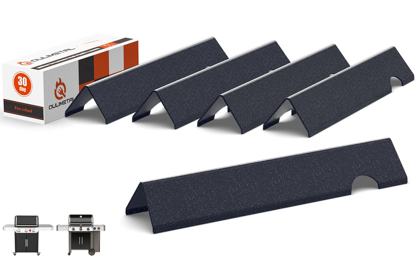 QuliMetal GS4 Genesis II Flavorizer Bars for Weber Genesis II/LX 300, Genesis II E310, II E315, II E335 (2017 & Newer) Grills, 17-Inch Porcelain Enameled Steel 66795 Flavorizer Bars for Weber 66032