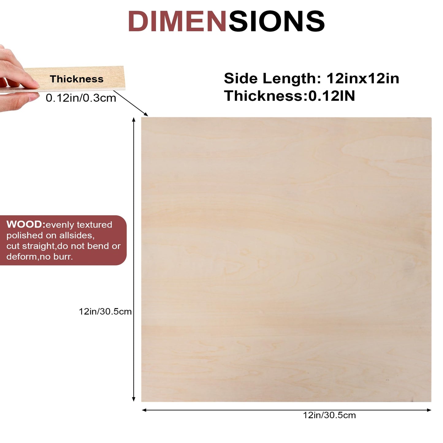 40 Pack 12x12x1/8 Basswood Sheets for Crafts, 3mm Plywood, Unfinished Wood, DIY Ornaments, Model Engraving, Laser Cutting, Architectural Models, Drawing, Wood Burning