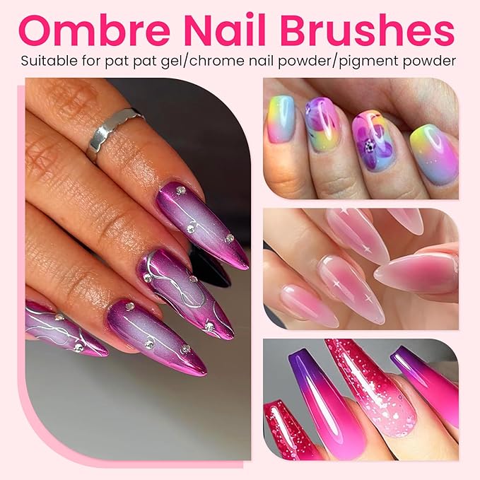 150PCS Nail Art Sponges for Ombre, 50 PCS Nail Art Palette Paper, Nail Polish Mix Rod, Grabbing Pen, Nail Art Ombre Brushes Supplies Design Tools Nail Tech Accessories for Salon & Home