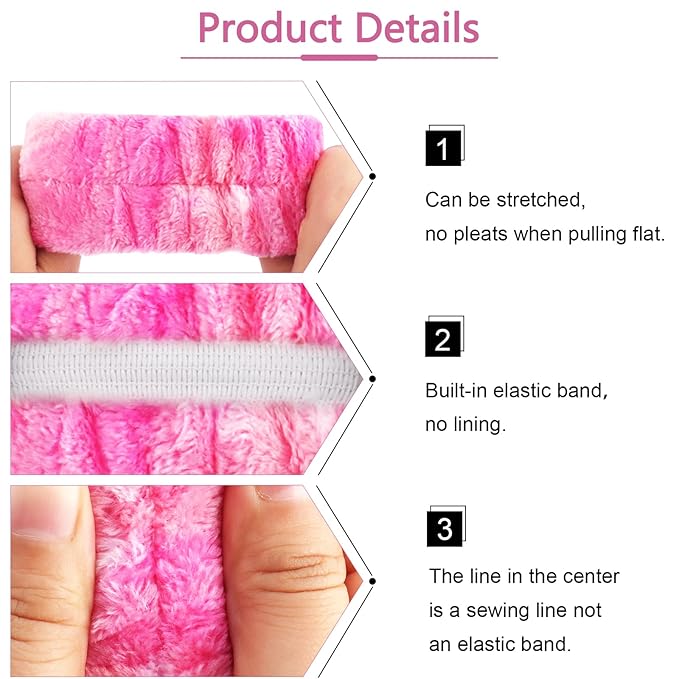 VELSCRUN Spa Headband, Makeup Face Wash Skincare Headbands, Bow Hair Band Party Favors for Washing Face, Stocking Stuffers For Women Teen Girls Christmas Gifts Hair Accessories Multicolor