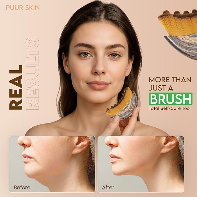 Lymphatic Contour Face Brush, Lymphatic Drainage Brush, Double Chin Reducer Lymphatic Drainage Massager Anti-Puffiness Ergonomic Facial Cleansing Brush for Sculpting