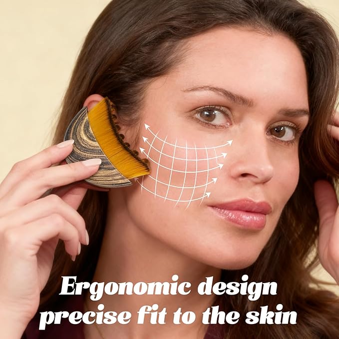 Lymphatic Contour Face Brush，New Upgrades Lymphatic Drainage Face Brush - Ergonomic Facial Massager for Contouring, Anti-Puffiness & Skin Tightening, Gentle for All Skin Types