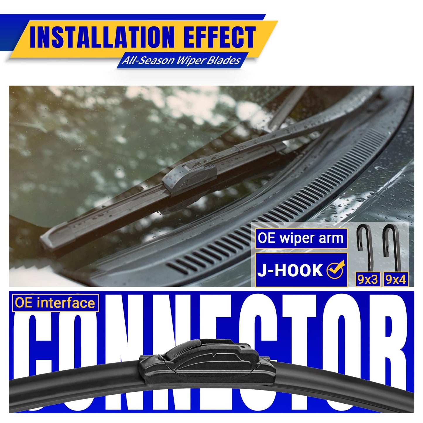 21" 21" Front Windshield Wiper blades Replacement for Jeep Patriot 2007-2017,Grand Cherokee 1999-2010,Nissan NV1500/NV2500/NV3500 2012-2021,Premium All-Season Replacement Automotive Windshield Wipers