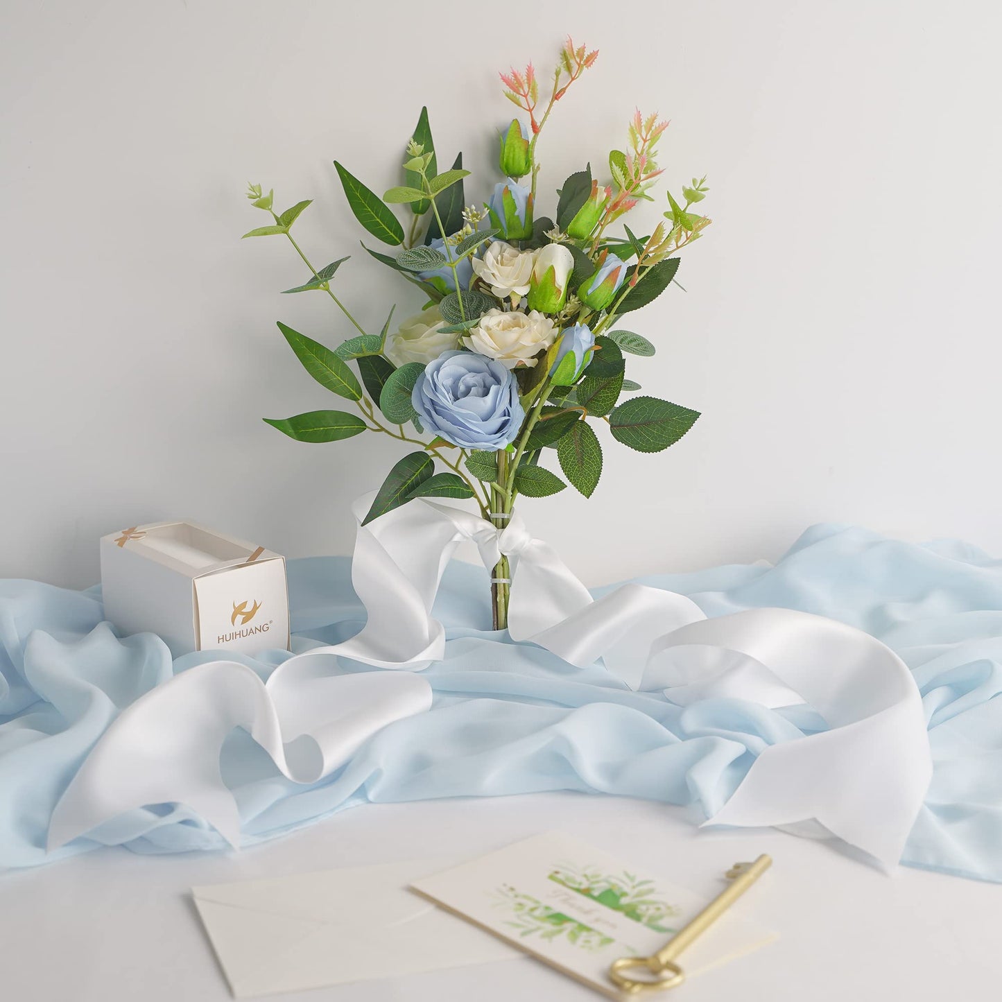 HUIHUANG White Satin Ribbon 4 inch Wide Double Faced Polyester Large Ribbon for Chair Sash Wedding Party Supplies Cake Decor Bows Making Flower Bouquet Sewing Crafts Gift Wrapping -10 Yards/Roll