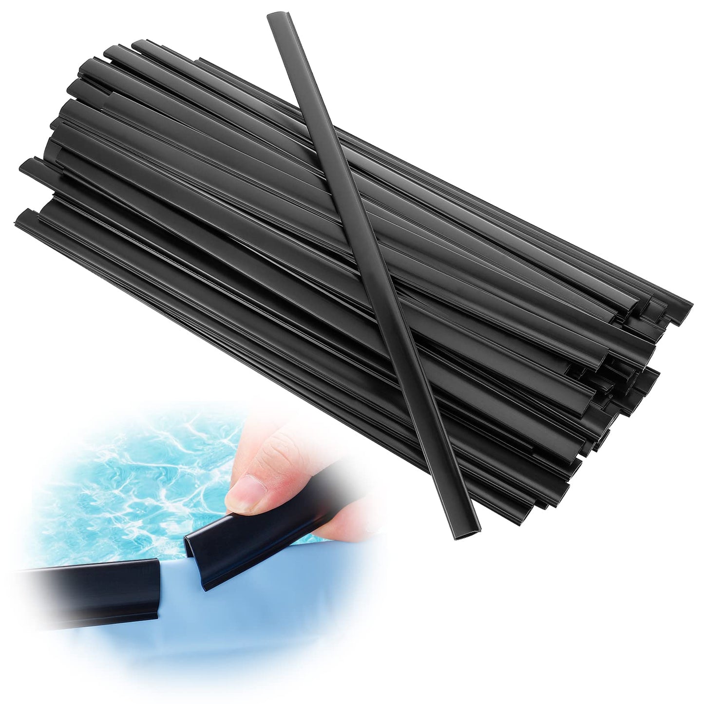 Biggun 24" Extra-Long Coping Strips for Overlap Above Ground Pool Liners - Easy to Install Swimming Pools Liner Clip Replacement for 27ft Round or 18 * 33ft Oval Pool(Qty 45)