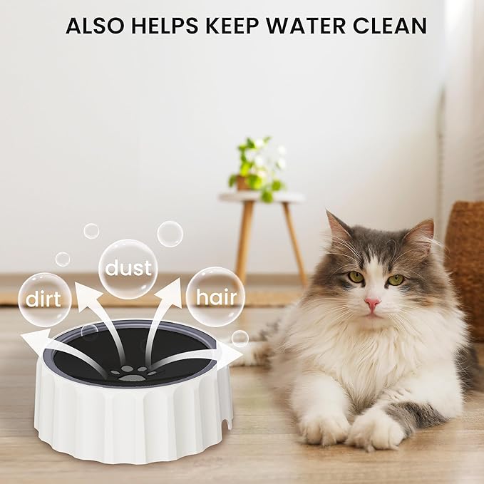 Dog Small Animals Water Bowl No Spill 70oz/2L Large Capacity Dispenser Non Slip No Splash Small Animals Bowl Pet Slow Feeder No Drip Dog Water Bowl on Vehicle for Dogs and Cats - Black