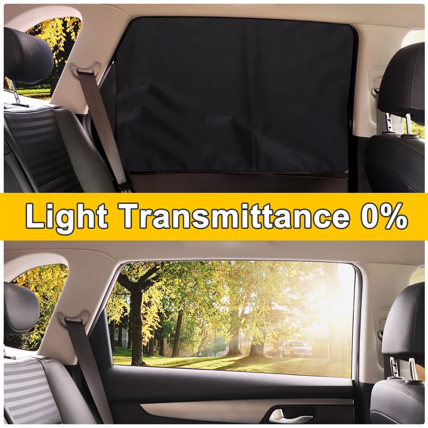 Lechin Car Window Shades for Side Window (2 Pack) - Car Window Shade for Baby - 31.5 * 20 in - with 10 M40 Magnets - Block Heats and UV Rays