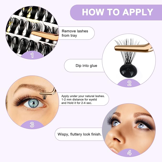 B&Q Lash Clusters 280PCS Natural Eyelash Clusters 40D 50D D 9-16 Individual Lash Wispy Eyelash Extension with Soft Thin Band Classic Look Pestañas Postizas Comfortable DIY at Home(40D+50D-D-9-16MIX)
