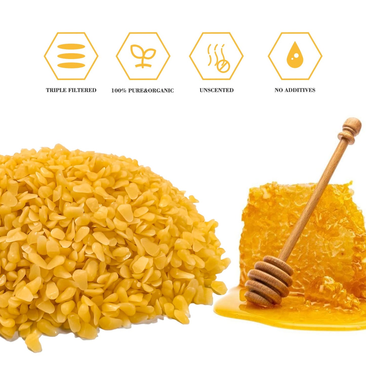 TRINIDa Yellow Beeswax Pellets 20lb, Organic Bees Wax for DIY Candles, Beeswax for Candle Making, Skin, Body, Face, and Hair Care, Lotions, DIY Creams, Lip Balm and Soap Making Supplies