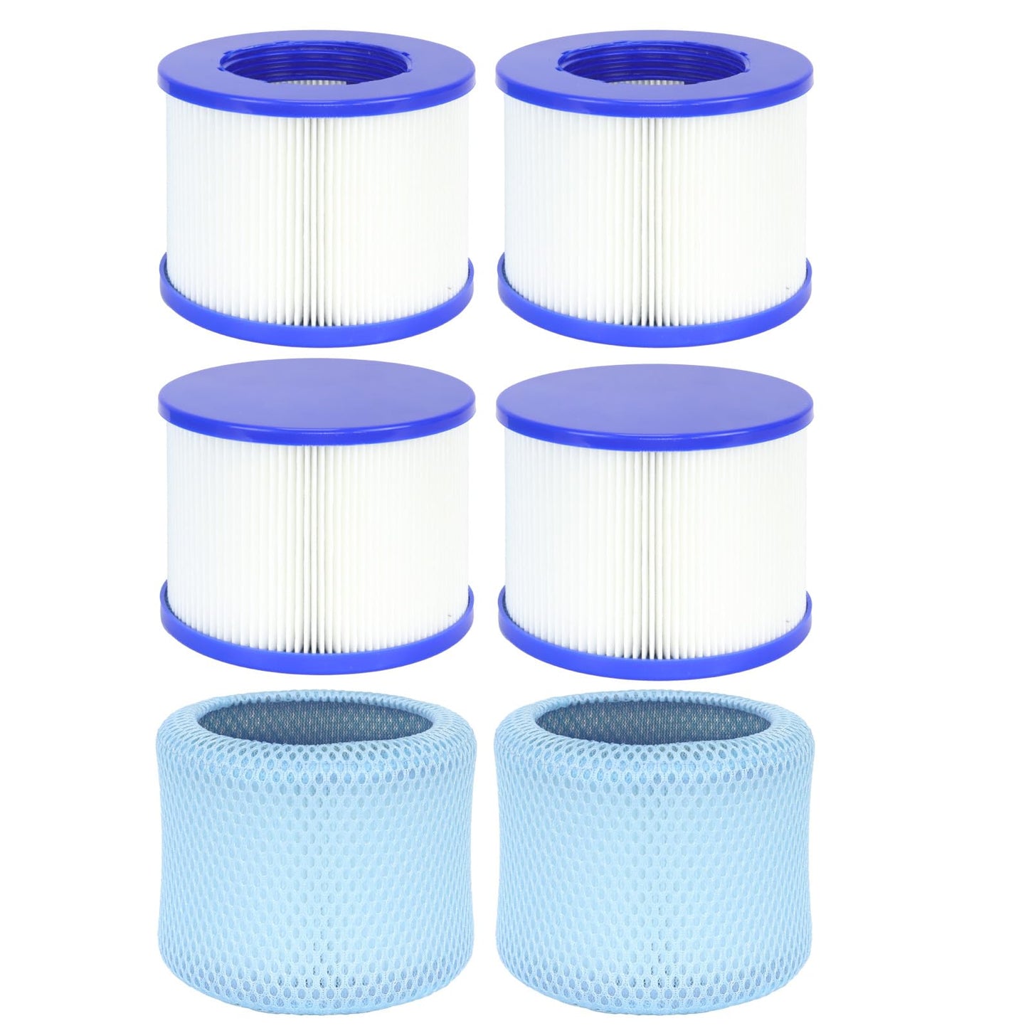 Lucasou 60% Denser Filter, High-Efficiency Screw-in Hot Tub spa Filters Replacement Compatible with All Relxtime, Aleko, Wejoy, Aquaspa Hot Tubs & Other Spas (4 Filters + 2 Filter Bags)