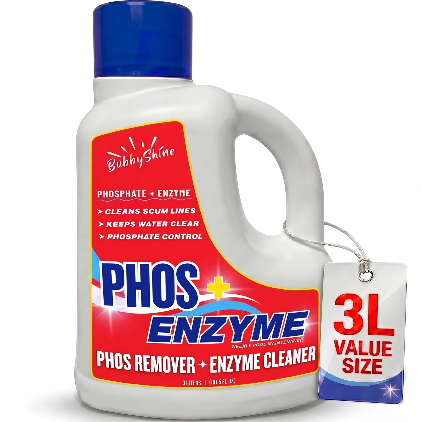 Pool Phosphate Remover and Pool Clarifier Enzyme, Weekly Pool Treatment, Saltwater Safe Pool Chemicals for Inground & Above Ground Pools, 3 Liter – BubbyShine