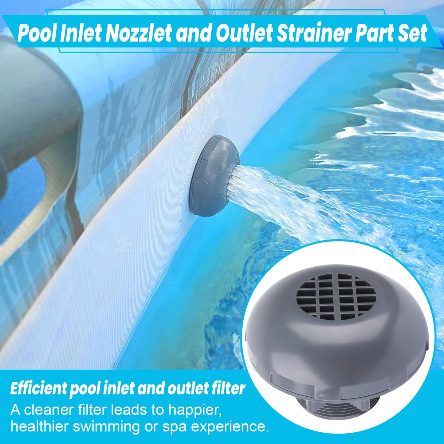 XT On/Off Plunger Valve with Strainer for Easy Adjustment, for Above-Ground Pool Filter Pump On/Off Plunger Valve Part, Frame Set & Ultra Frame Pools Intex, Coleman Compatible