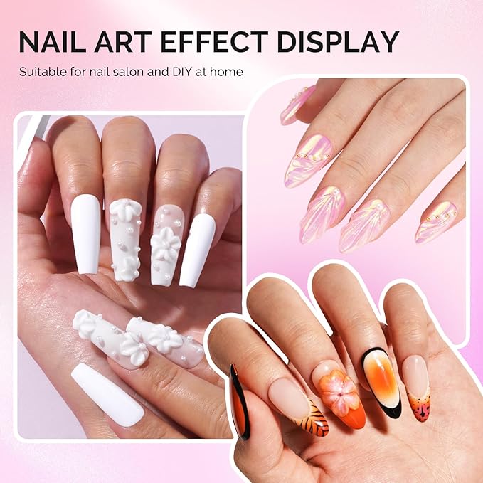 MelodySusie 5 Pcs Nail Art Sculpture Pen Acrylic Dual Tipped Brushes for Resin Nail Art Tools for Design Nail Foil Carving Drawing Effect Shaping Drawing Nail Tools for Home Salon