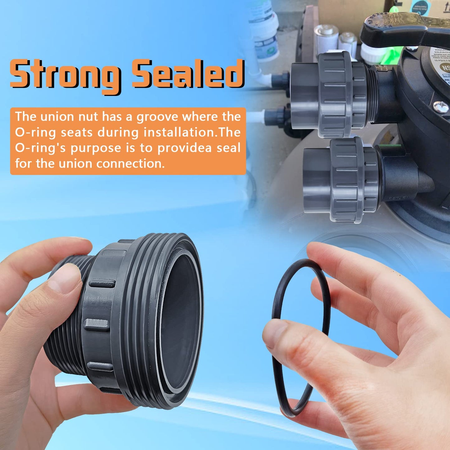 Boltigen 2pcs 1-1/2 PVC Pool Pump Fitting Coupling, 1.5" NPT Male x 1.5" Slip Union Socket Joint Adapter Connector Replacement for Pool Spa Pump