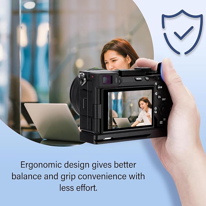 Bewinner Thumb Up Grip for A7CR & A7CRII, Aluminum Alloy Hot Shoe Cover & Camera Hand Grip Rest - Ergonomic Design for OneHanded, Enhanced Comfort & Secure Hold (Black)