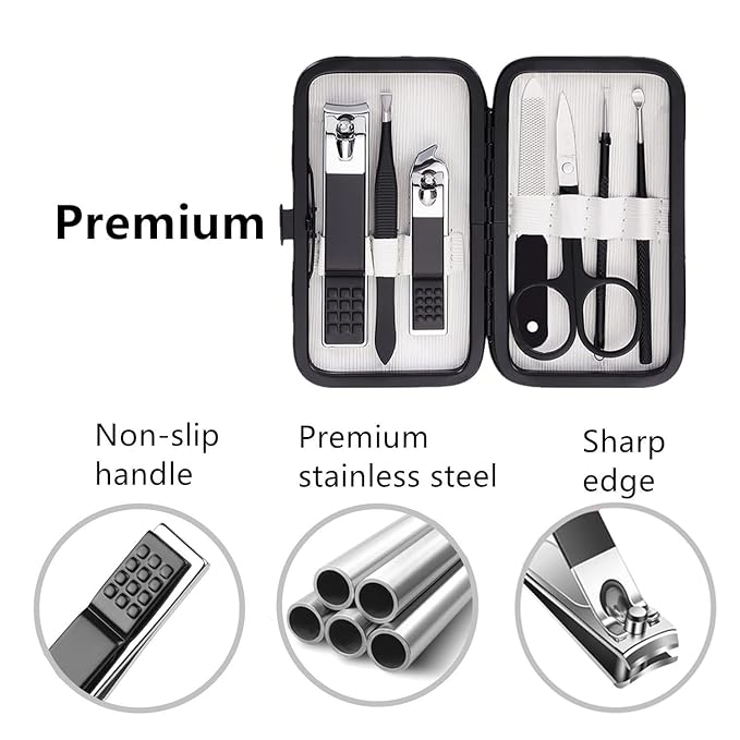 Nail Clipper Kit Nail Care Set for Men Women Nail Clipper Set Manicure Kit with Case Toe Finger Nail Clippers Personal Care Tools Travel Manicure Set Nail Clipper Grooming Kit Gfit for Men Women