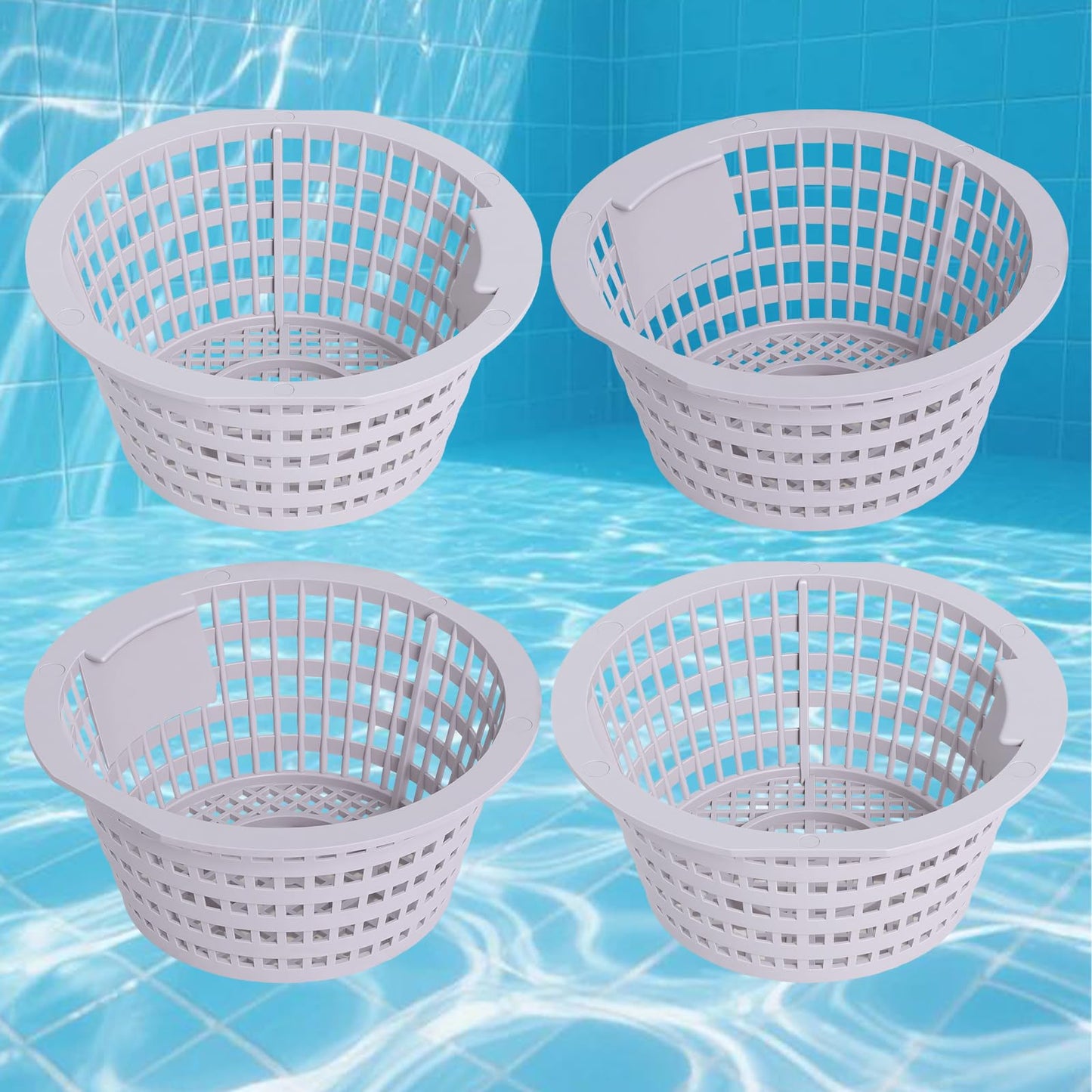 Podoy Pool 8928 Skimmer Basket for Above-Ground and In-Ground Swimming Pool Replacement Parts Compatible with Swimline Hydrotools 8928 Olympic ACM88 4-Pack