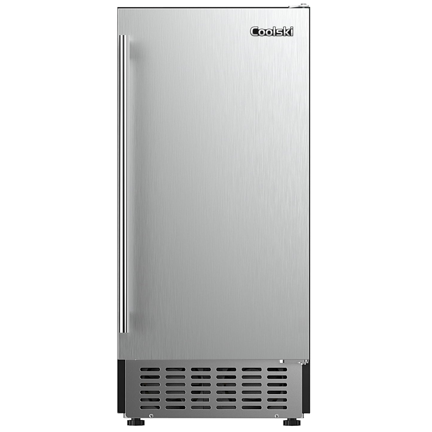 Coolski 130Lbs/ Day Under Counter Ice Maker Machine, Stainless Steel Built-in Freestanding Ice Maker with 30LBS Ice Storage, Perfect for Commercial & Home Use, 15 Inch Wide
