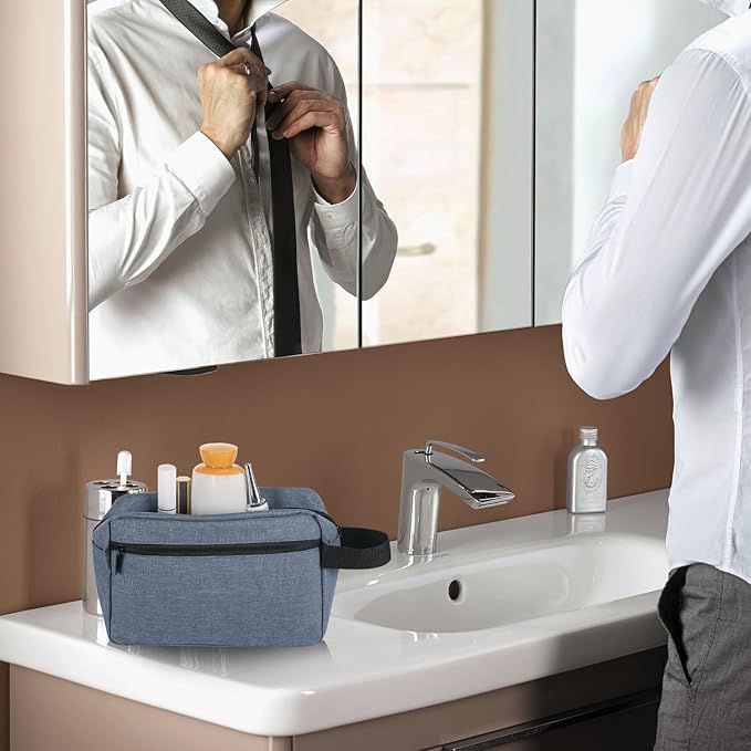 Travel Toiletry bag Toiletry bag for women men Hanging Cosmetic bag Travel accessories for Women Men (Blue)