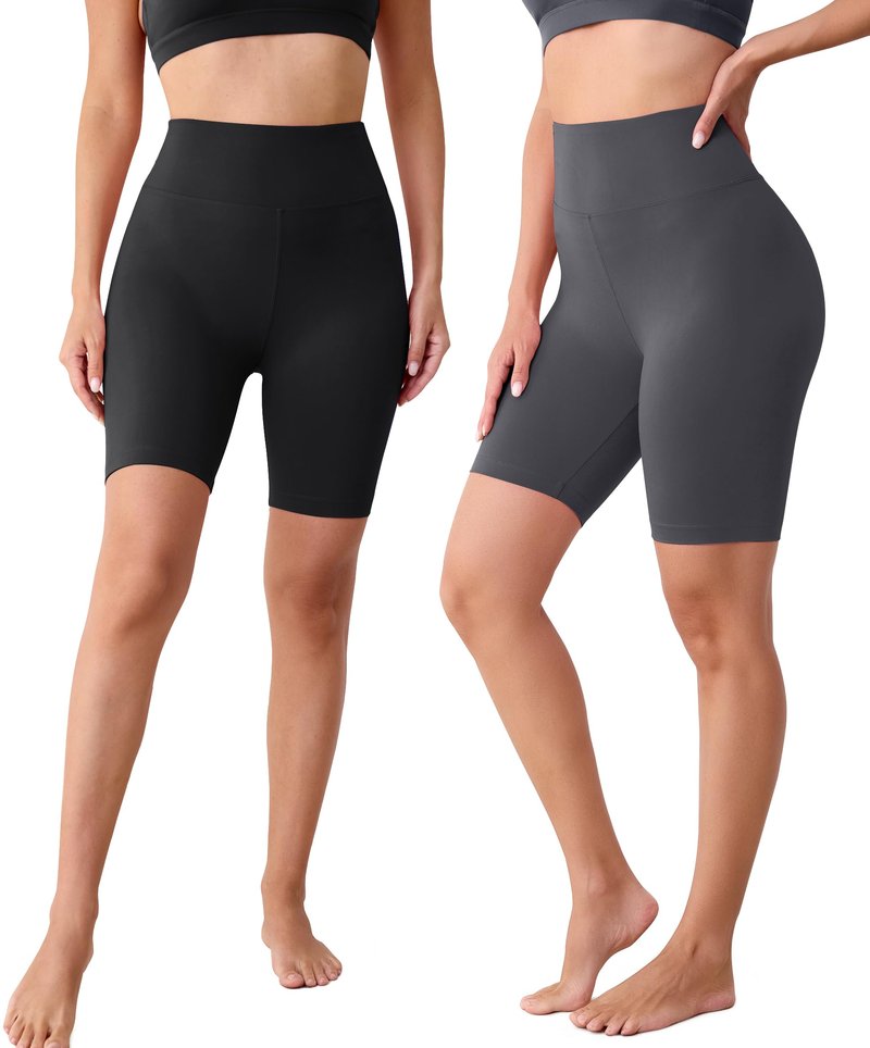 VALANDY Creamlush 3 Pack Biker Shorts for Women -8" High Waisted Soft Stretchy Spandex Athletic Yoga Shorts