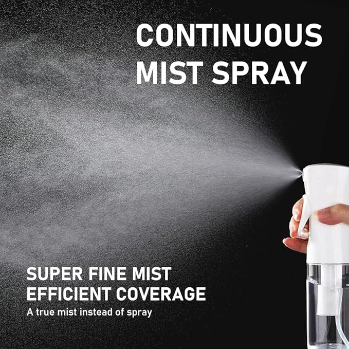 ELEMSY Spray Bottle For Hair (2 Pack 10 OZ) Continuous Mister Empty Spray Bottles, Ultra Fine Mist Water Sprayer for Hairstyling, Cleaning, Plants, Pets, Barbers, Salons, Essential Oil Scents