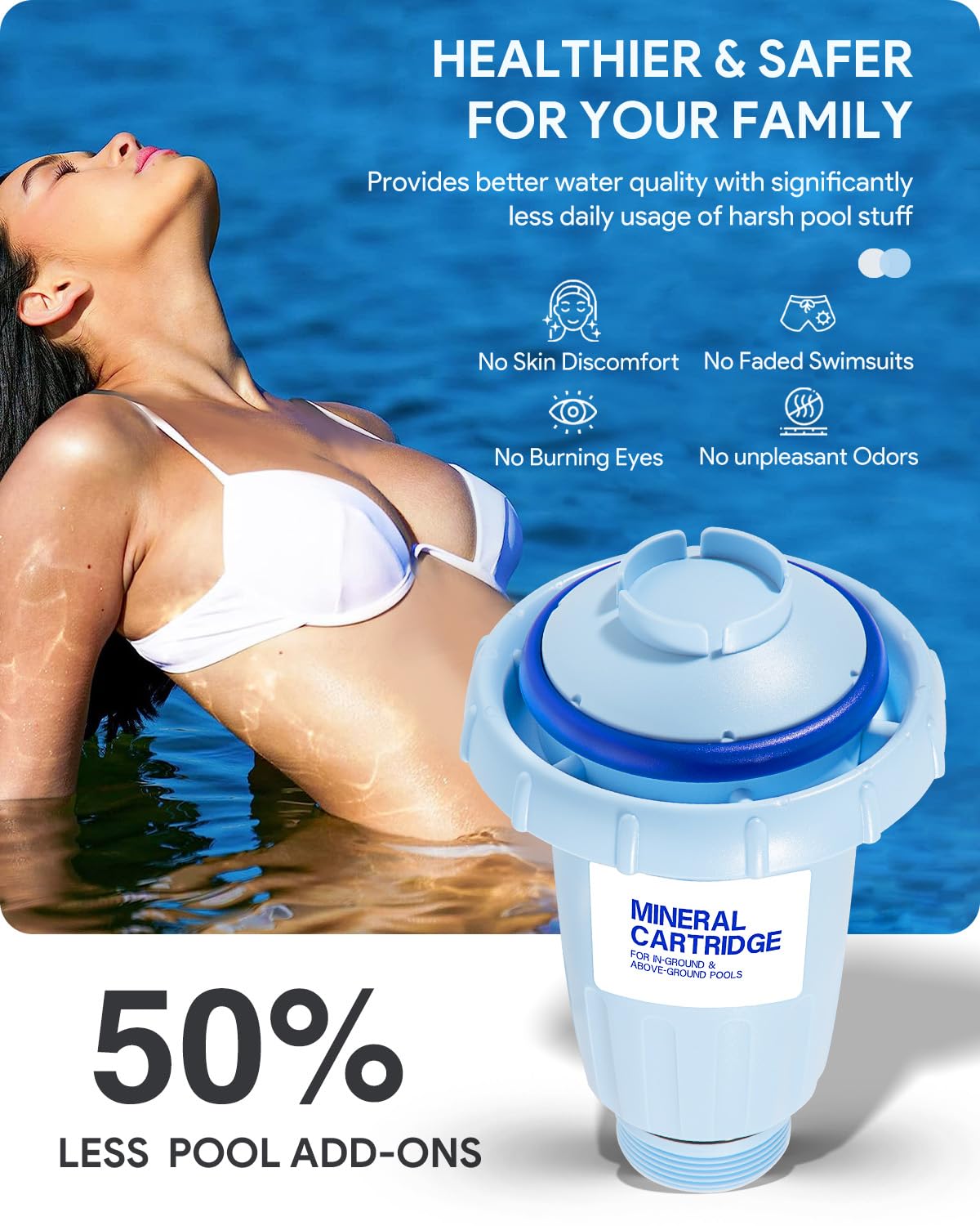 W28175 Replacement for Nature2 Express Mineral Cartridge for Pool System, for In-Ground & Above-Ground Pools up to 30,000 Gallons, W20171, W20080, W26775