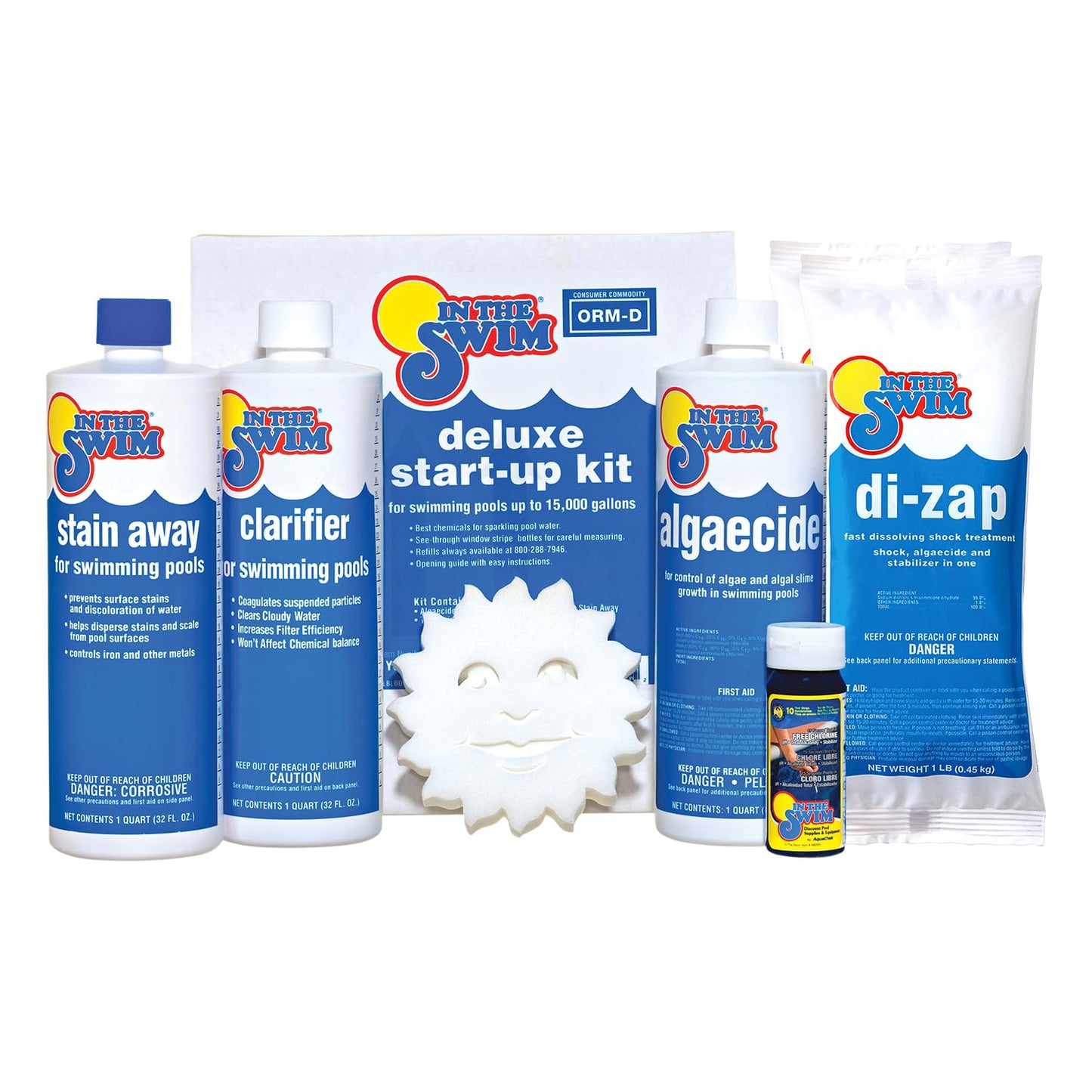 In The Swim Pool Deluxe Opening Chemical Start Up Kit - Above Ground and In-Ground Swimming Pools - Up to 15,000 White