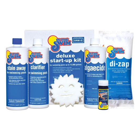 In The Swim Pool Deluxe Opening Chemical Start Up Kit - Above Ground and In-Ground Swimming Pools - Up to 15,000 White