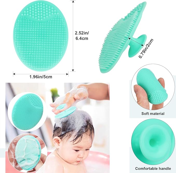 Baby Hair Brush, Goat Bristles Brush and Baby Cradle Cap Brush Set for Cradle Cap Wood Bristle Brush for Newborns and Toddlers (2 Piece)