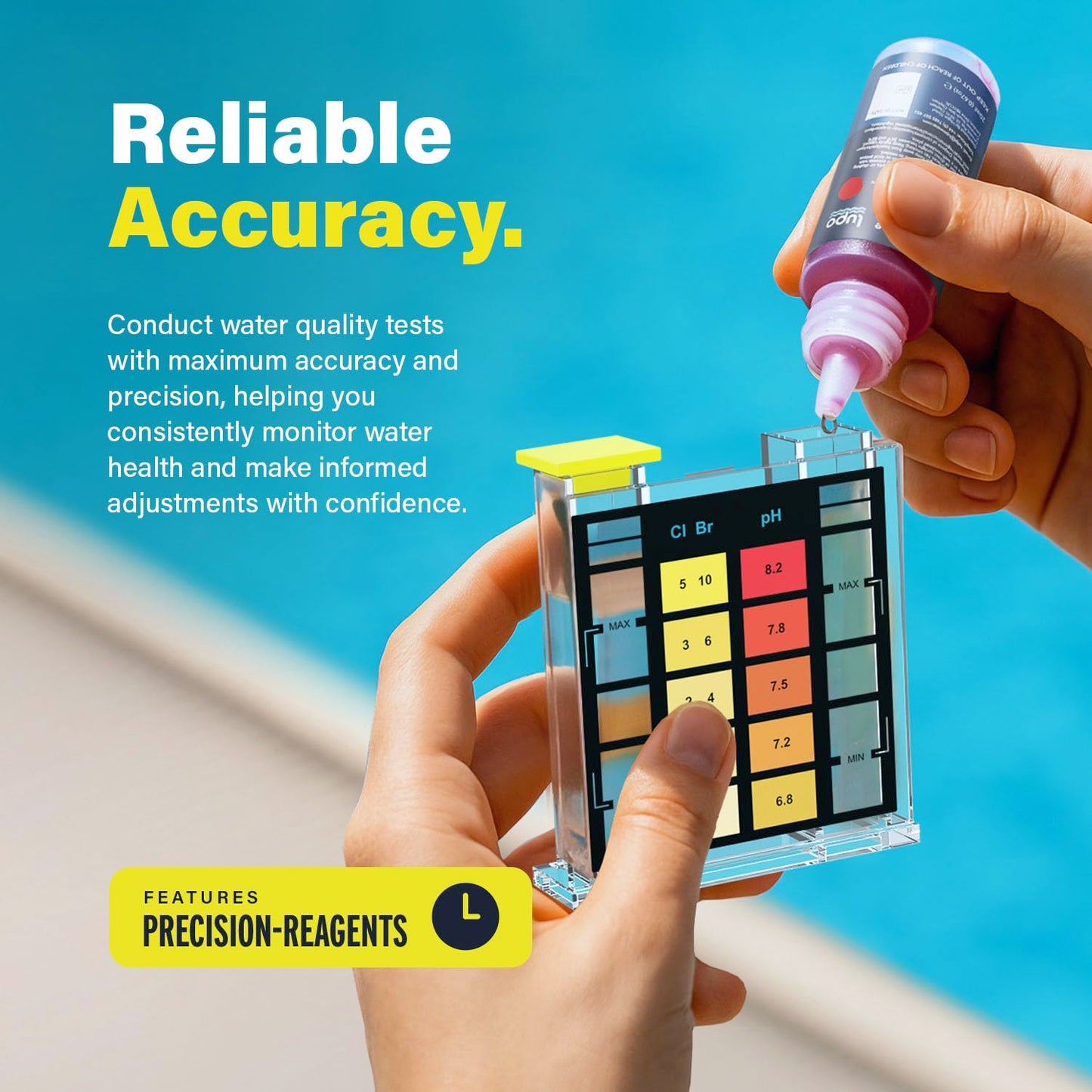 Lupo 3-in-1 Pool Test Kit | Pool Testing Kit for Residential Swimming Pools & Spas for Testing Total Chlorine, Total Bromine & pH | Pool Chemical Test for Quick & Accurate At-Home Pool Water Testing
