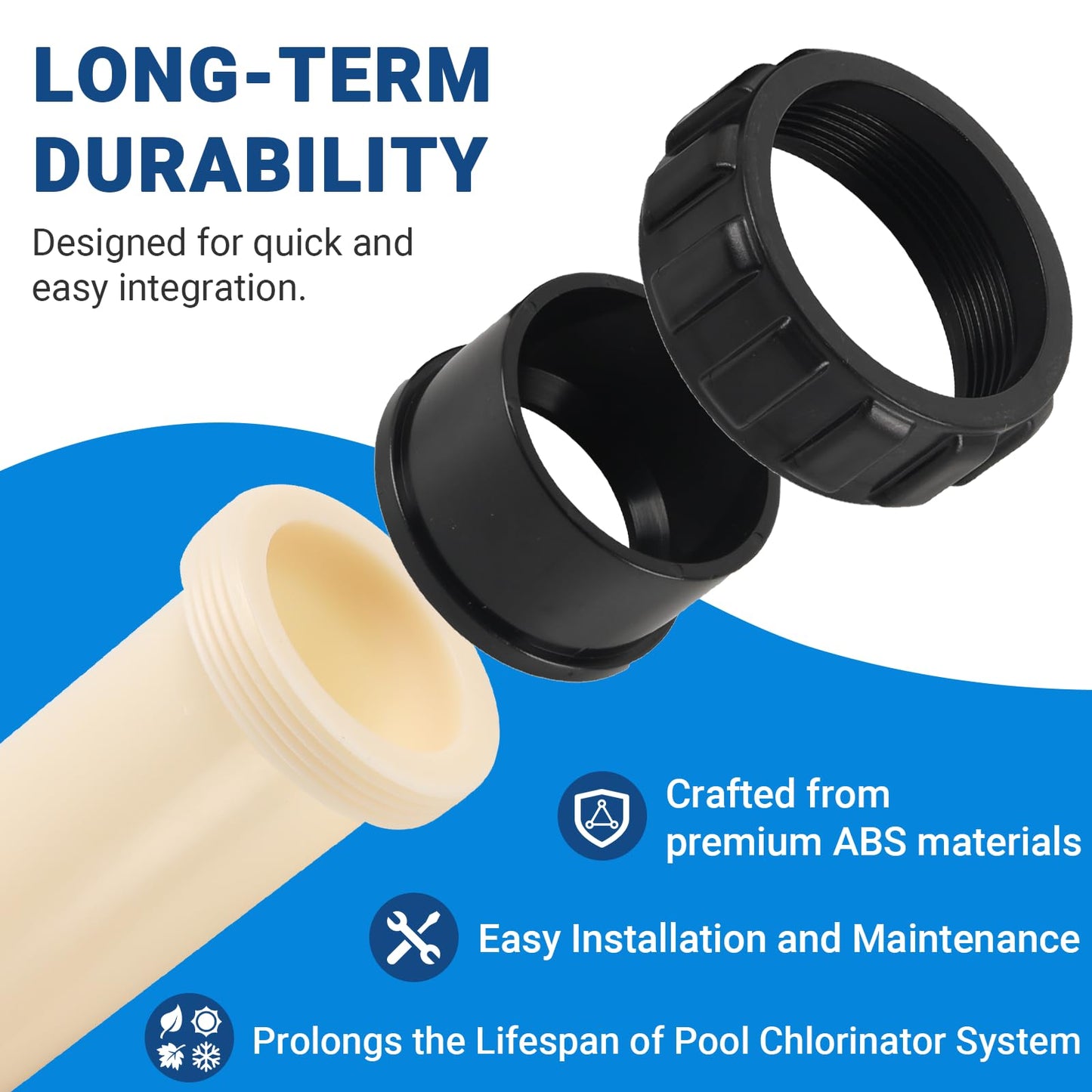 AR-PRO Bypass Dummy Cell Intended for 520588 Salt System, Compatible with Pentair Intellichlor IC Models Salt Chlorinator, Pool Winter Protection Bypass Pipe, Prolong Life of Pool Chlorinator System