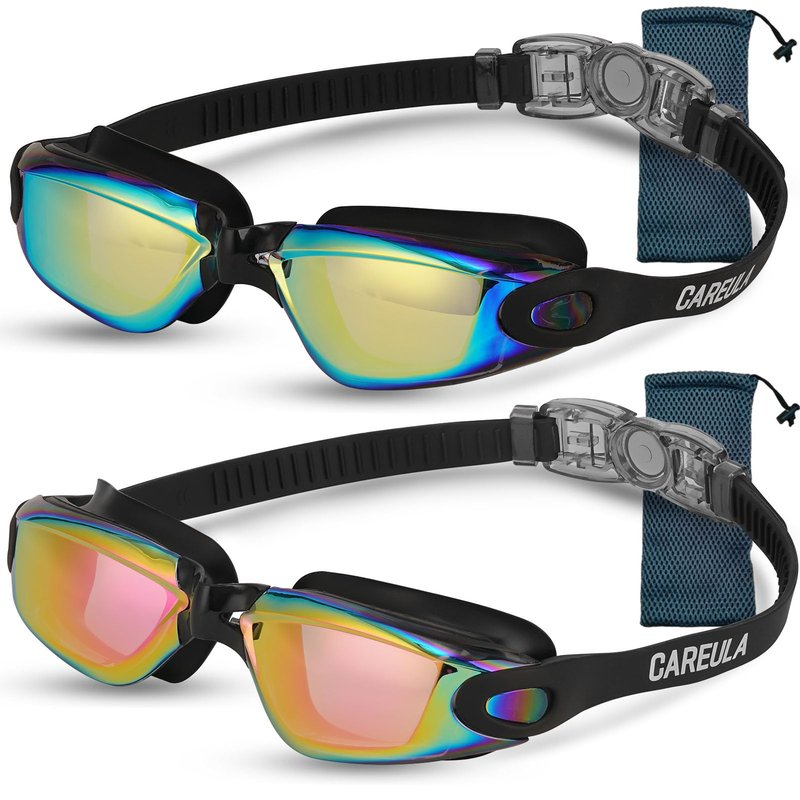 Careula Kids Swim Goggles, 2 Pack Swimming Goggles for Kids Toddler Youth, Anti-Fog Water Pool Goggles Child Boys Girls 6-14