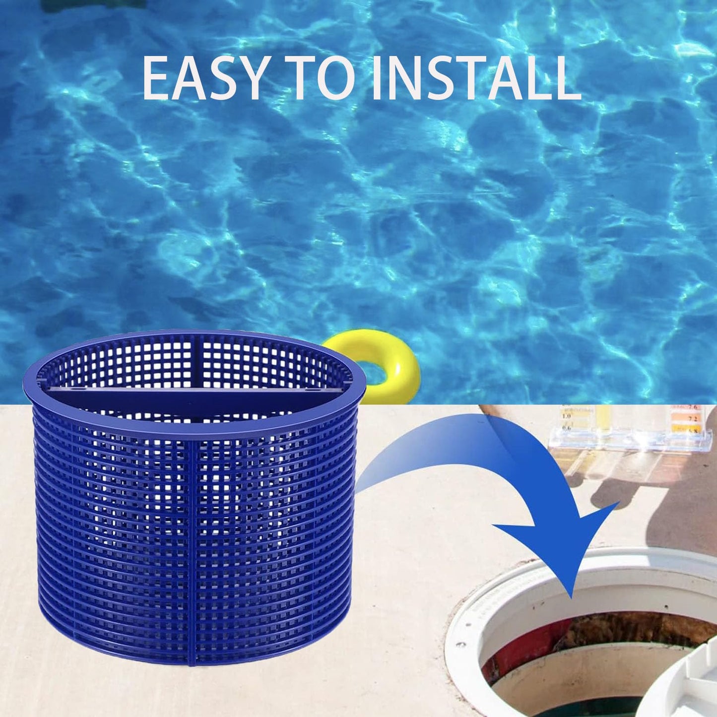 WENPENG Pool Skimmer Basket Replacement,for Hayward Swimming Pool Skimmer SPX1082CA & Aladdin B-152 Skimmer Models,SP1082 SP1083 SP1084 1085 1086 SP1075 1075T 1076 1077 Skimmers Basket (Blue)