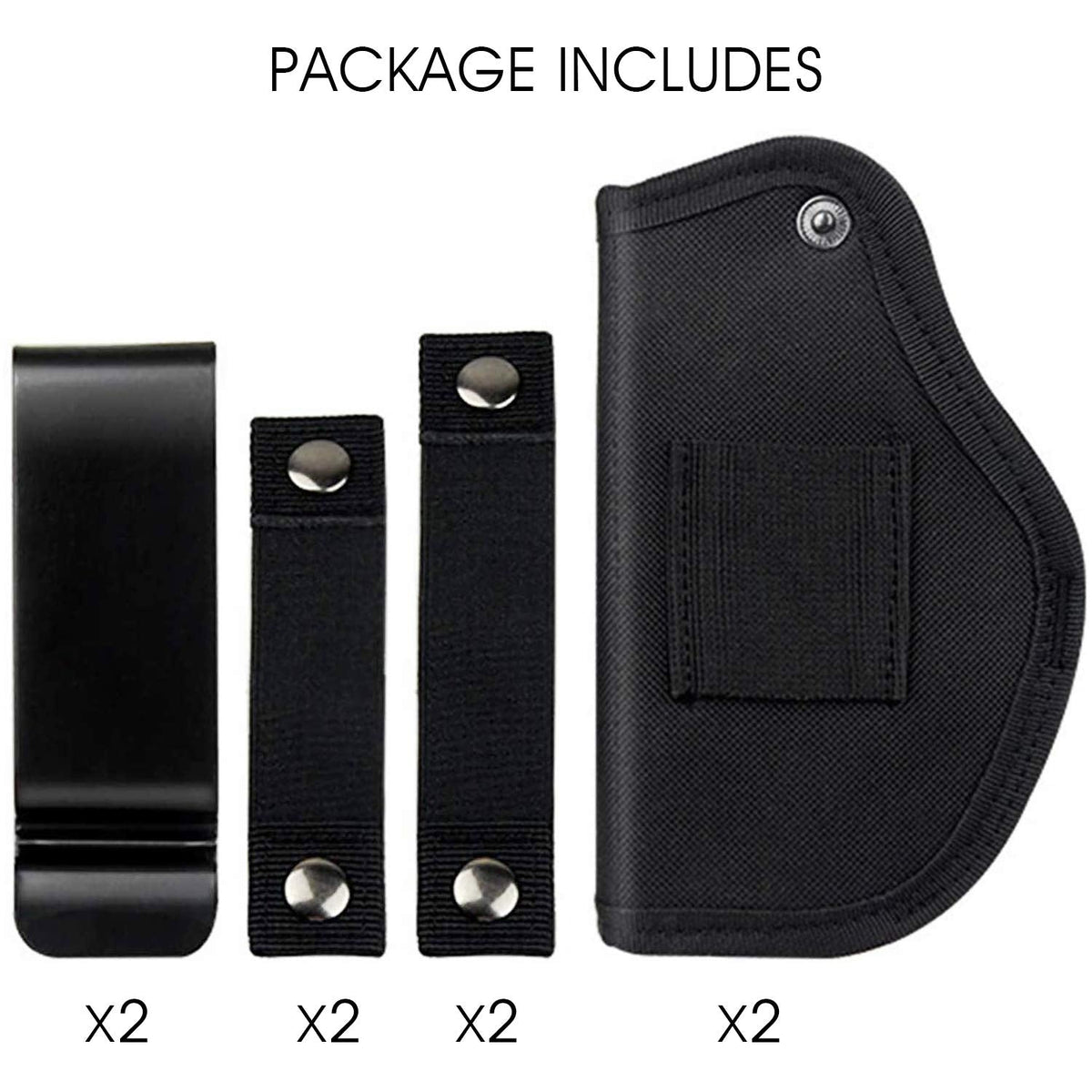 2 Pack Upgrade Concealed Carry Gun Holster for Men Women, Universal IWB OWB Holster Right/Left Hand Draw Fits S&W M&P Shield 9MM Glock 19 26 27 42 43 Subcompact Compact Pistols