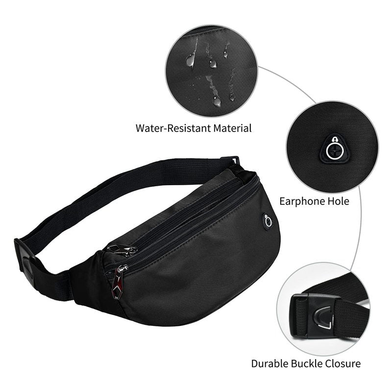 Fanny Packs for Men and Women, Water-RepellentSports Waist Pack Bag for Travel Hiking Running Hands-free Wallets, Easy Carry Any Phone
